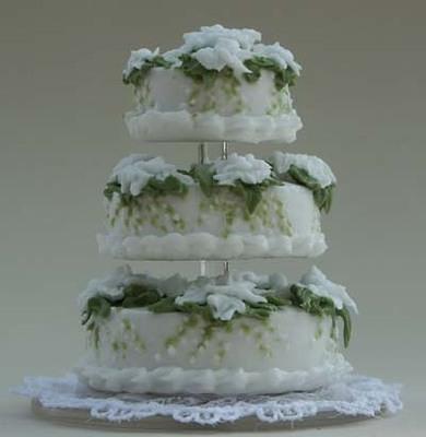 Gardenia and Lily-of-the-Valley Wedding Cake