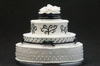 Black & White Wedding Cake 1:12 miniature